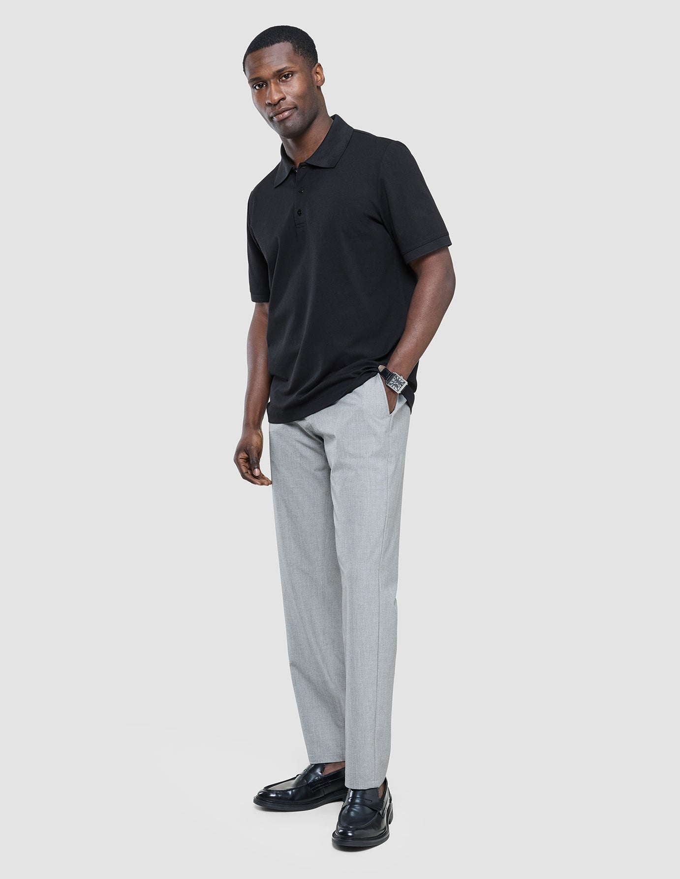 Tech Linen Elastic Pants Charcoal